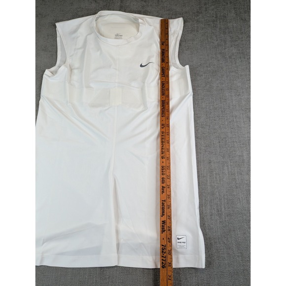 Nike Pro Dri-Fit Shirt Mens XXXL White Sleeveless Training Tank Top Compression - Picture 5 of 7